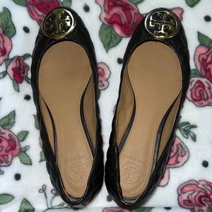 Tory Burch 64092 Benton 2 Quilted Ballet Flat Nappa Leather Black